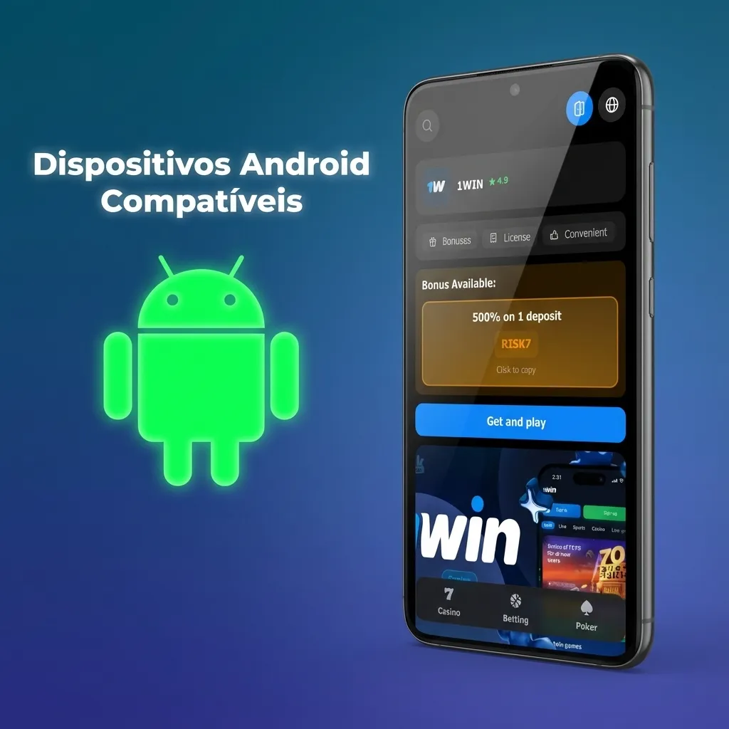 Lista de smartphones Android compatíveis incluindo Samsung, Motorola, Xiaomi e outros modelos populares no Brasil.