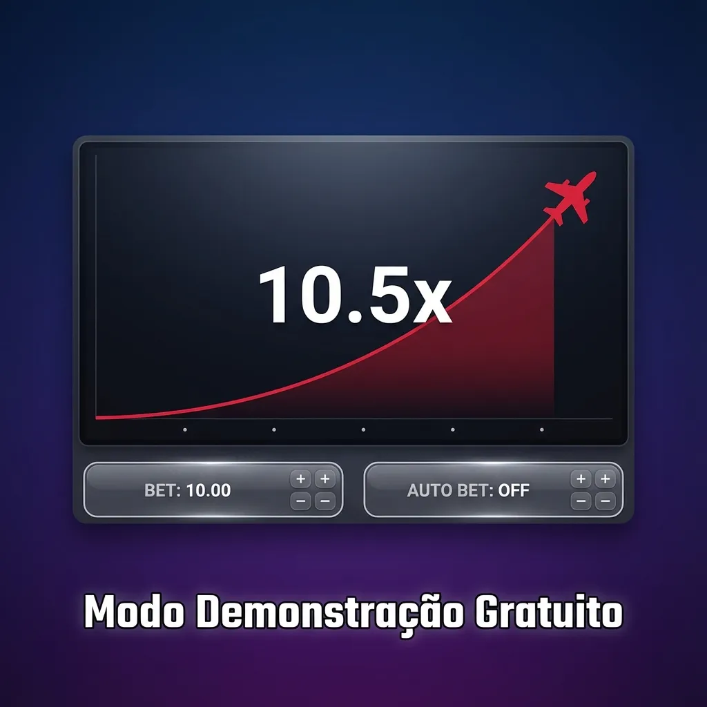 Tela do modo demo do Aviator mostrando interface de jogo com moeda virtual para prática sem risco financeiro