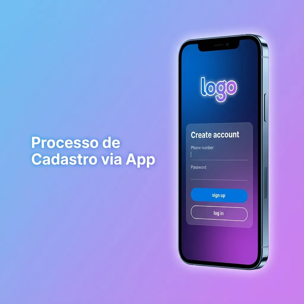 Smartphone displaying app registration screen with sign-up form fields and confirmation steps