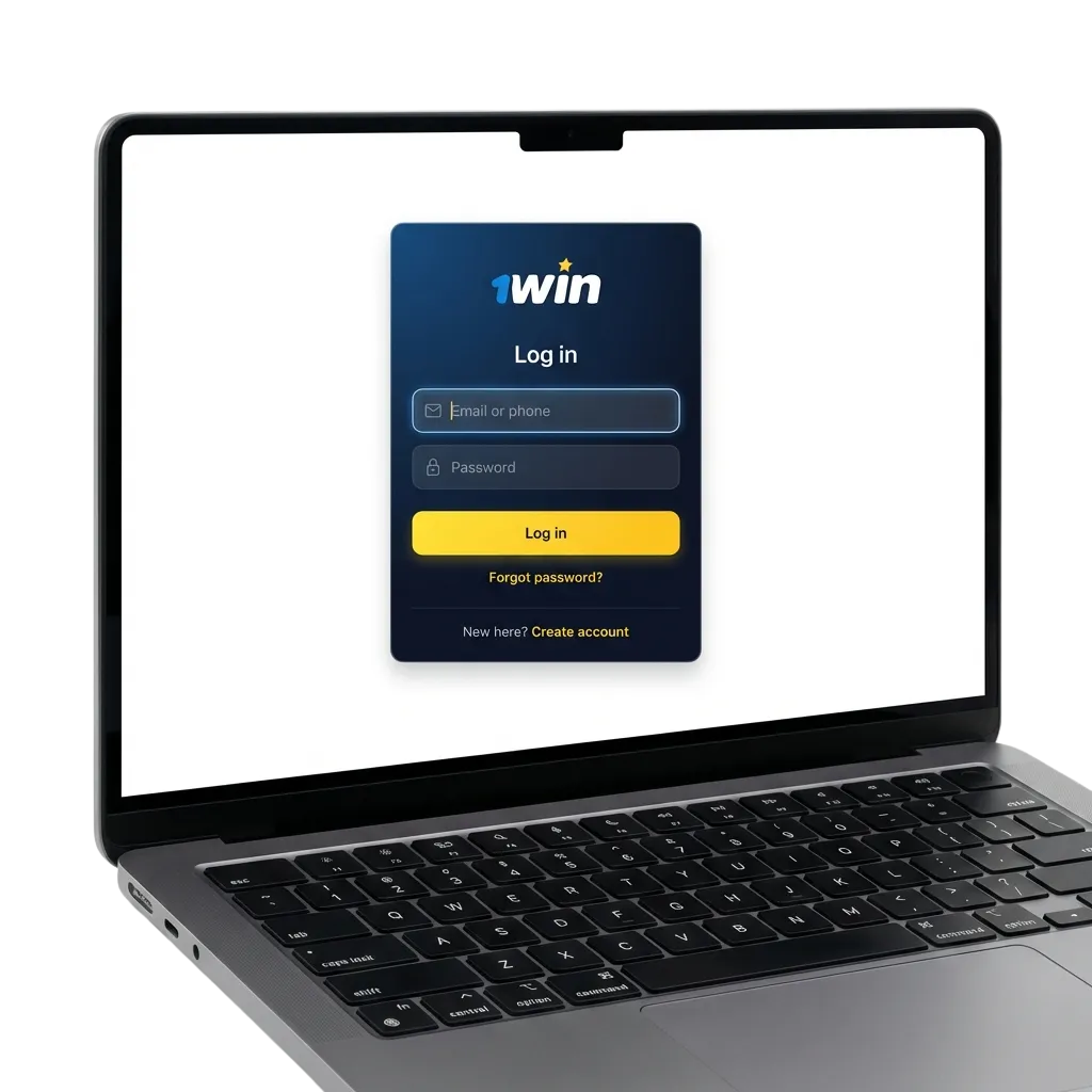 Tela de login 1win mostrando campos para e-mail/telefone e senha com opções de acesso a apostas e cassino no Brasil