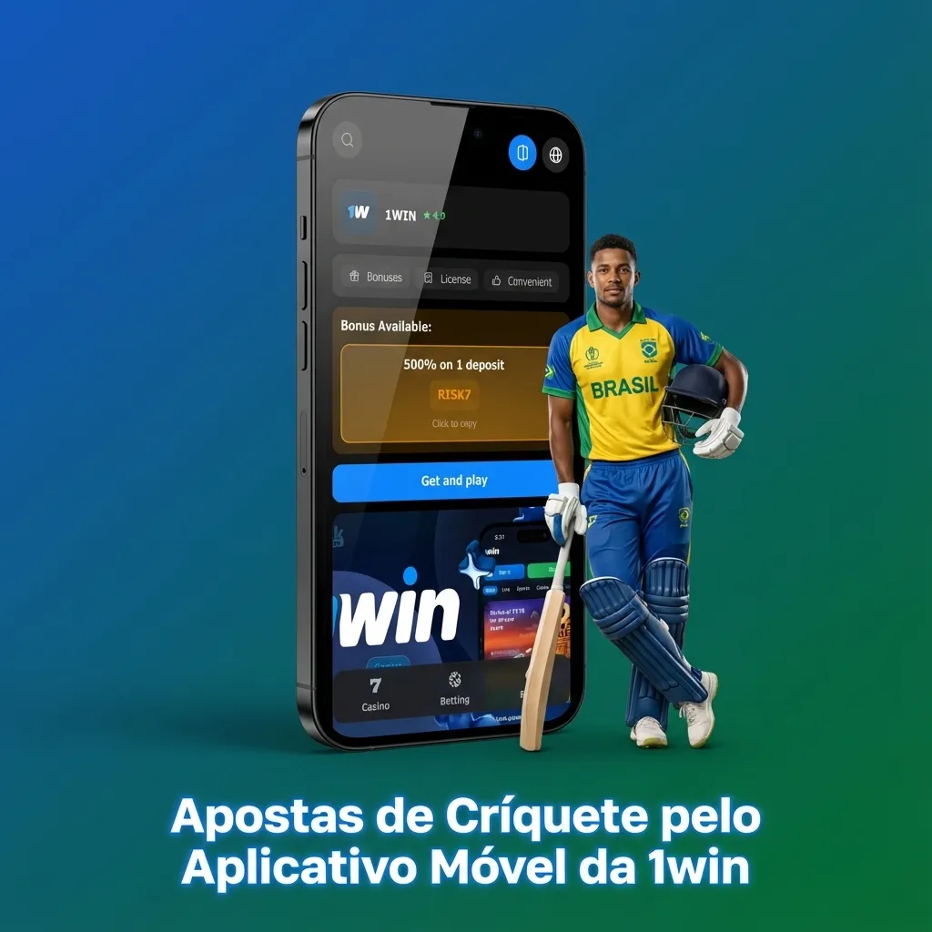 1win mobile app interface showing cricket betting options on smartphone screen