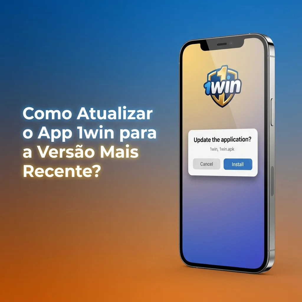 1win app update screen showing notification banner and installation process on mobile device