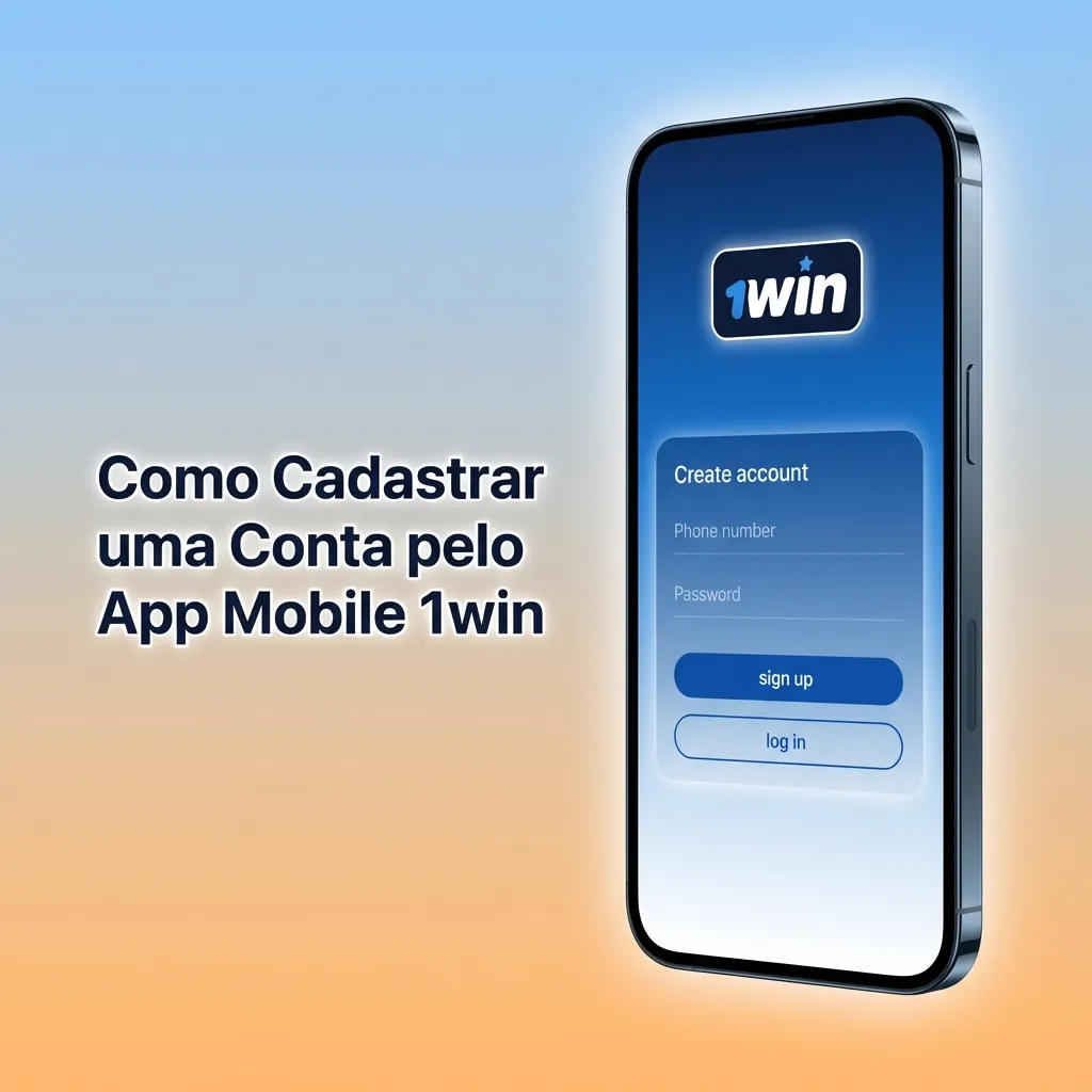 1win mobile app registration screen showing sign-up form with email, phone, password fields on smartphone