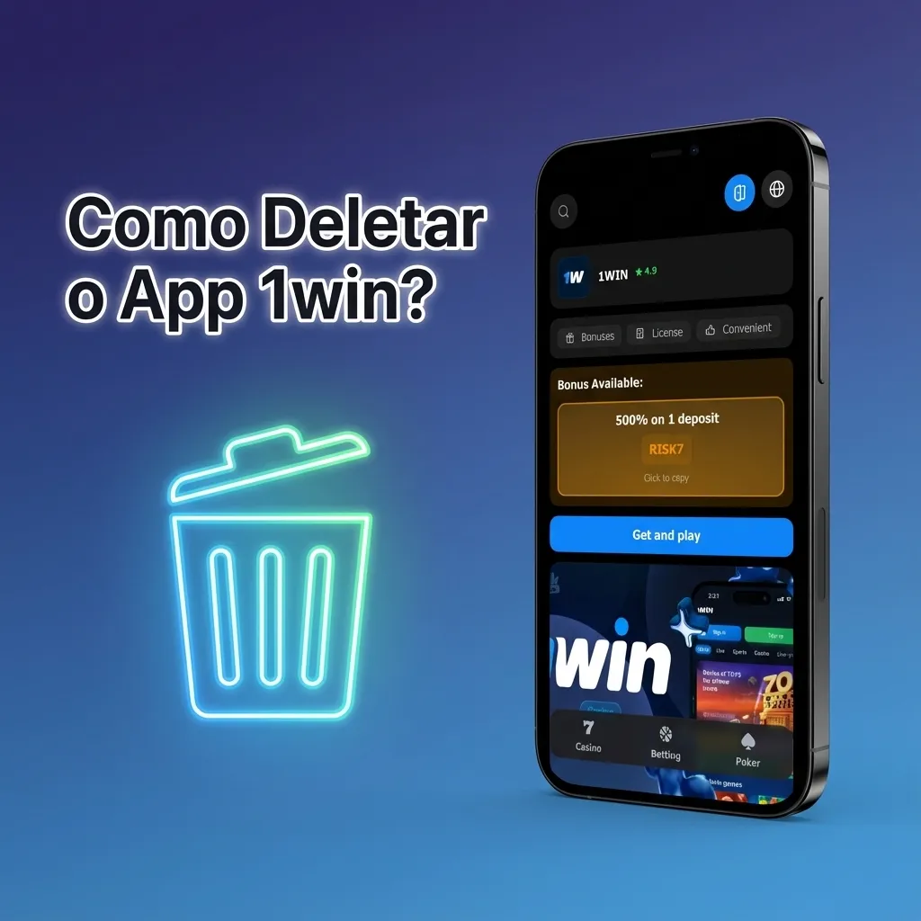 Tutorial mostrando como desinstalar o aplicativo 1win em dispositivos Android e iOS