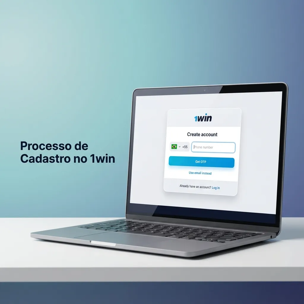 Step-by-step registration process for 1win platform showing signup, data entry, verification, and deposit steps.