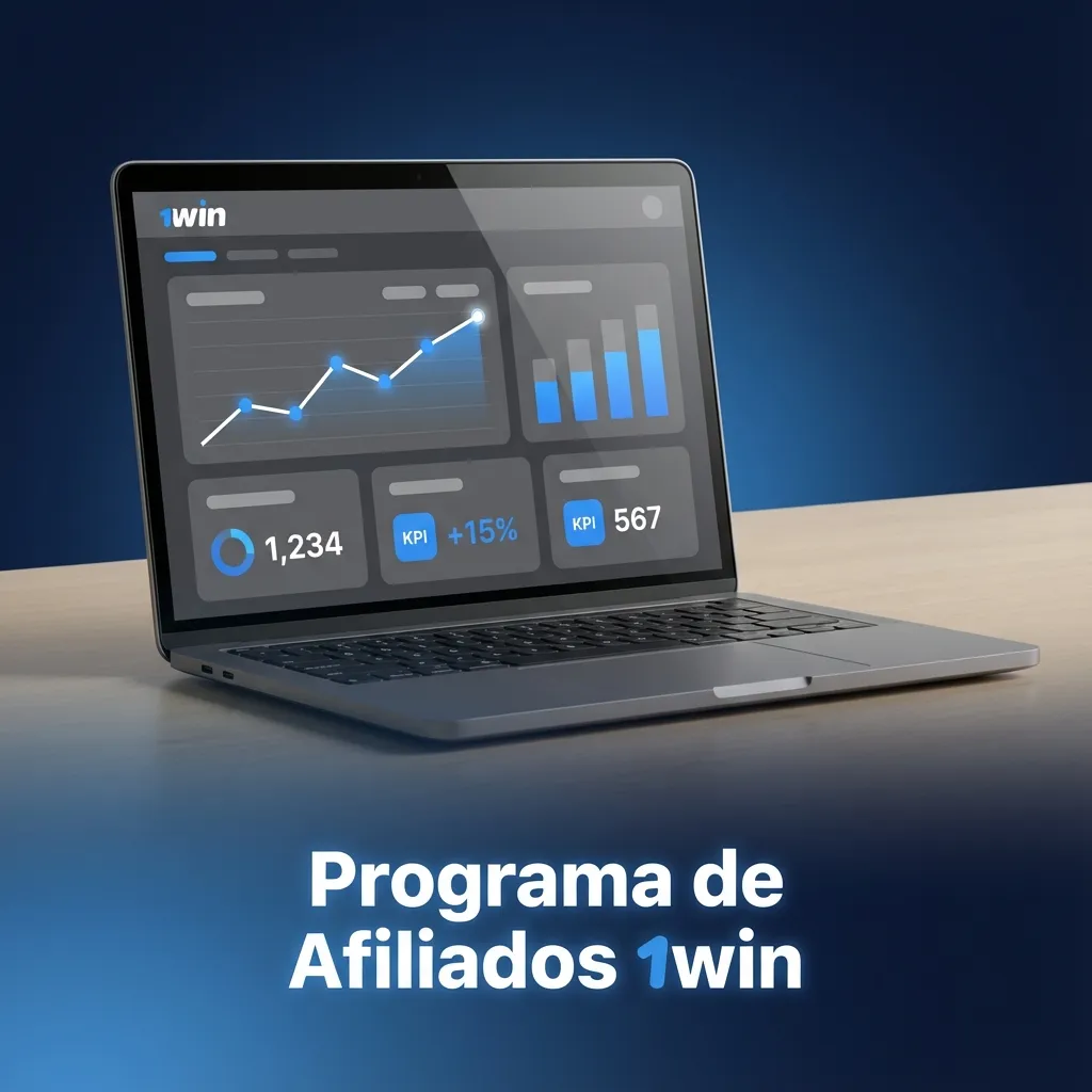 1win affiliate program dashboard showing commission rates up to 40% revenue share and marketing tools